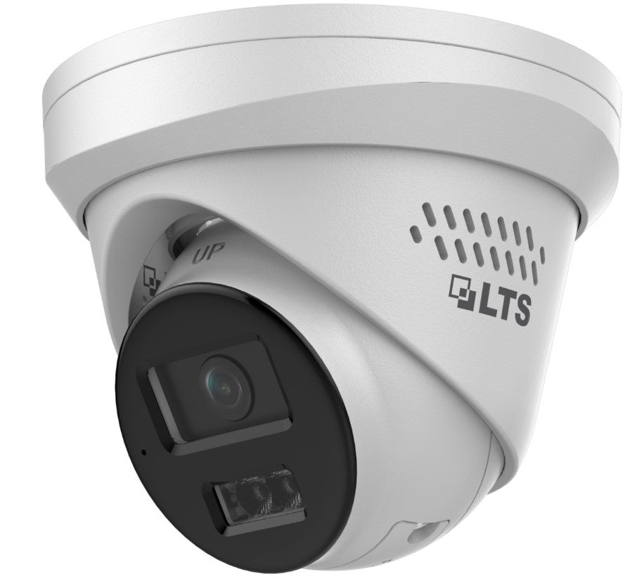 8MP Active Deterrence Turret Network Camera (Model: IQLTCMIP3382WI-28SDL Item#10200)
