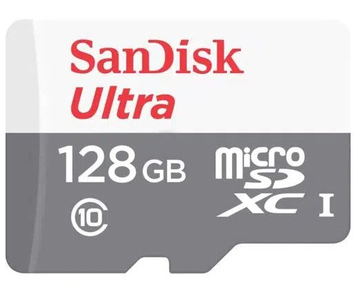 SANDISK 128GB MICRO SD MEMORY CARD (Model: IQSDSQUNR128G Item#003234)