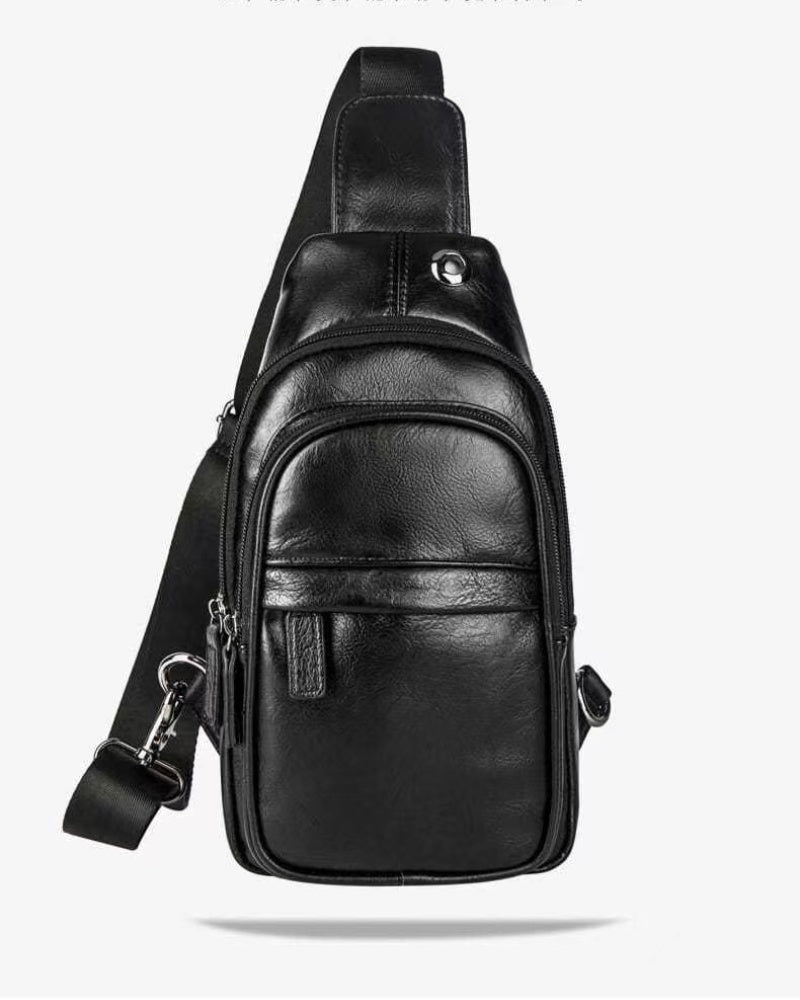WI-FI LEATHER CHEST BAG SPY CAMERA (Model: IQWFBG52 Item#003262)