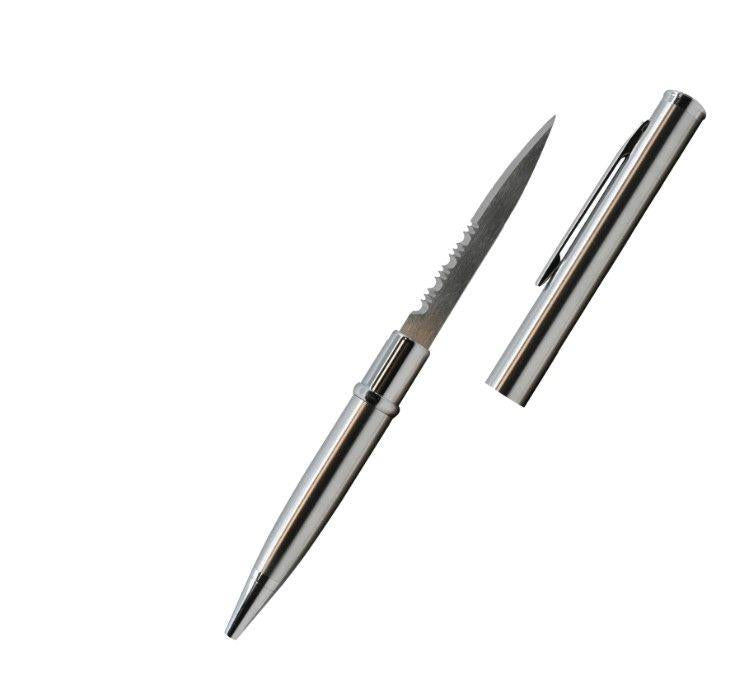 Silver Pen Knife Serrated w/2" Blade (Model: IQY9309S Item#003007)